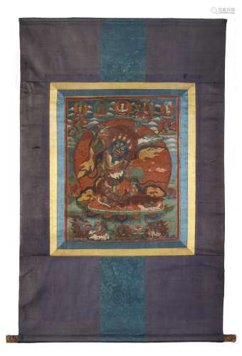A thangka depicting Mahakala, framed Tibet, 19th century (Mi...