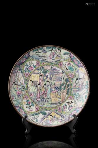 A canton enamel plate China, 19th century (d. 26.3 cm.)...