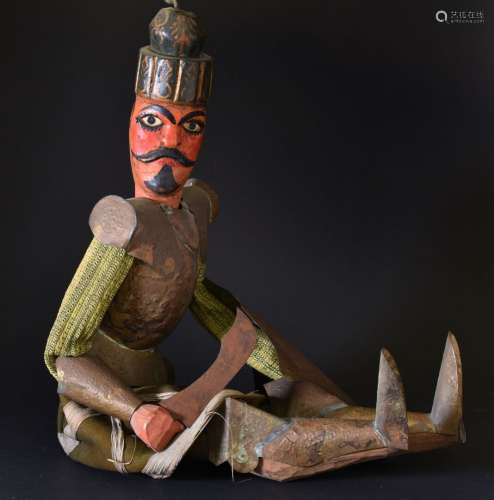 Marionnette sicilienne d'un soldat Ottoman en armure Art pop...