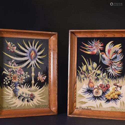 Marcel Saint-Martin (1922-2005) Manufacture d'Aubusson, pair...