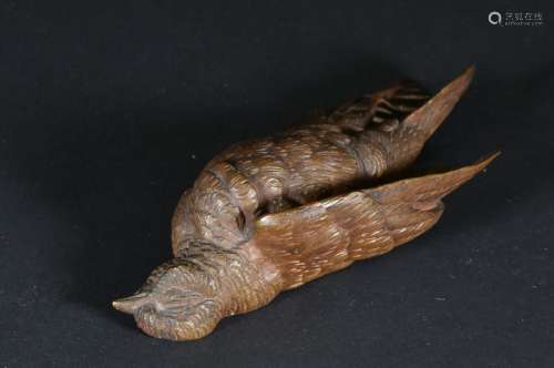 H.PARVIS (XIXe siècle) Trophée d'oiseau, bronze à patine bru...