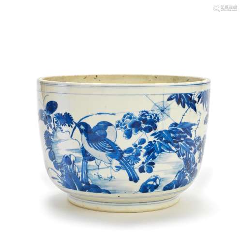 A BLUE AND WHITE DEEP BOWL