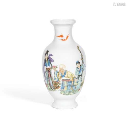 A FAMILLE ROSE 'SHOULAO' VASE