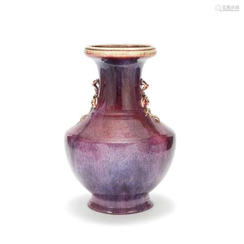 A LARGE FLAMBÉ-GLAZED VASE