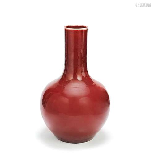 A LARGE SANG-DE-BOEUF BOTTLE VASE