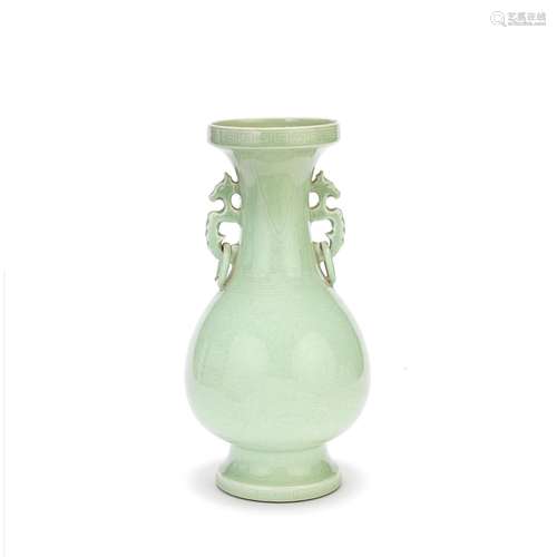 A CELADON-GLAZED PEAR-SHAPED VASE