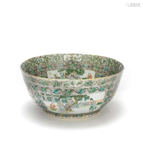 A FAMILLE VERTE PUNCH BOWL