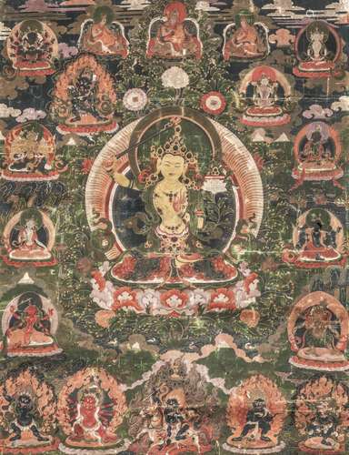 A THANGKA OF MANJUSHRI