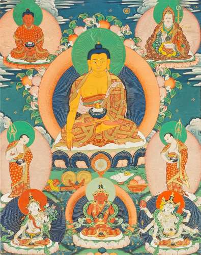 A THANGKA OF BUDDHA SHAKYAMUNI