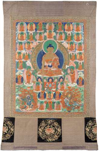 A THANGKA OF BUDDHA SHAKYAMUNI