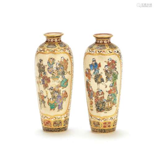 A PAIR OF MINIATURE SATSUMA VASES