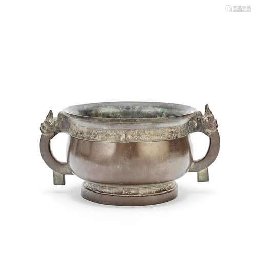 A BRONZE INCENSE BURNER, GUI