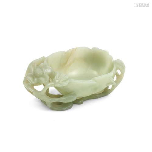 A GREEN JADE 'LOTUS' CUP