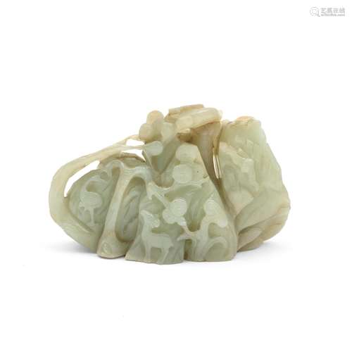 A PALE GREEN JADE 'MOUNTAIN' GROUP