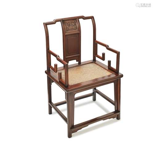 A HARDWOOD 'ROSE' ARMCHAIR, MEIGUIYI