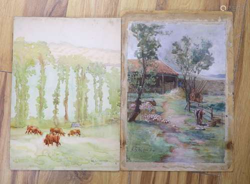 Two small unframed watercolours; Margaret Isabel Chilton ‘Co...