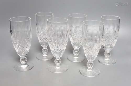 A set of six Waterford cut crystal 'Colleen' champagne flute...