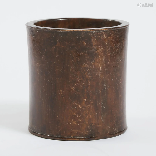 A Hardwood Brushpot, 19th/20th Century, ??/???? ????,