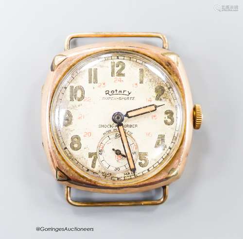 A gentleman's early 1840's 9ct gold Rotary Super-Sports manu...