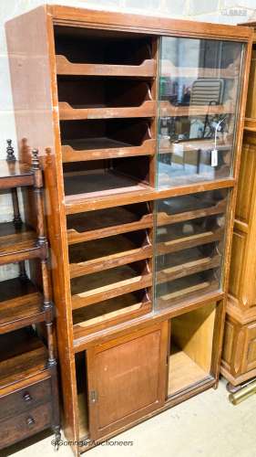A mid century teak haberdashery cabinet, width 92cm, depth 5...