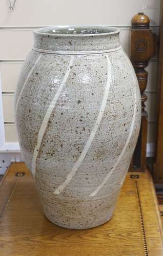 Sarah Walton, Alciston, a large ash glazed stoneware vase, 4...