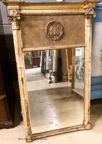 A Regency giltwood and gesso pier glass, width 55cm, height ...