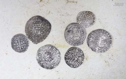 Six Medieval long cross halfpennies to groats and a Venetian...