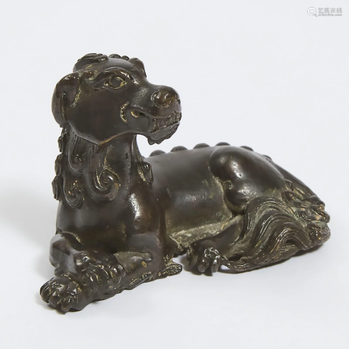 A Gilt Bronze 'Mythical Beast' Paper Weight, 20th