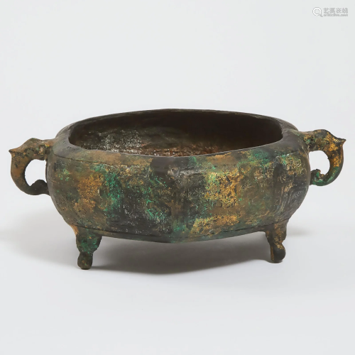 A Bronze Four-Legged Ritual Vessel, Possibly Southeast
