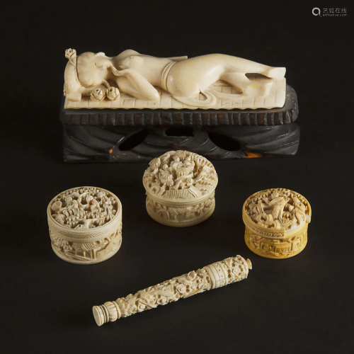 An Ivory 'Doctor's Doll' Figure, Together With Three