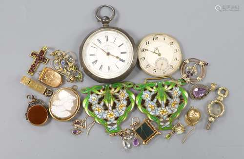 Sundry jewellery etc. including a yellow metal, amethyst and...