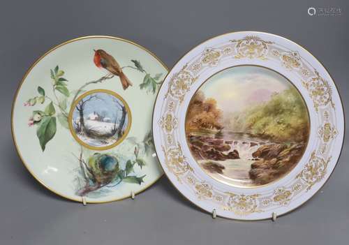 A Royal Doulton cabinet plate, painted with 'The Still Pond,...