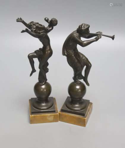 After the Antique. A pair of Grand Tour bronze classical fig...