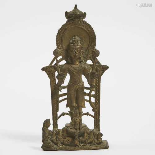 An Indian Bronze Figure of Surya, Pala Style, Possibly
