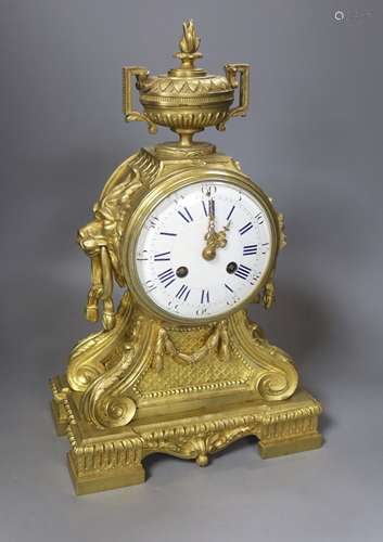 A late 19th century French ormolu mantel clock, Marti et Cie...