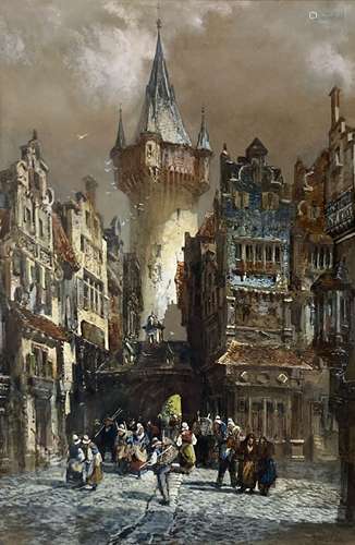 Henry Valter (1854-1898), watercolour, Frankfurt on the Main...