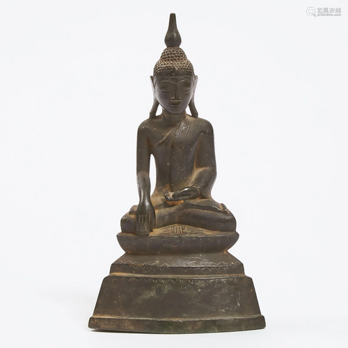 A Shan (Tai Yai) Bronze Figure of Seated Buddha, Burma,