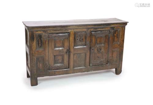 A late 16th/early 17th century German oak side cupboardWith ...