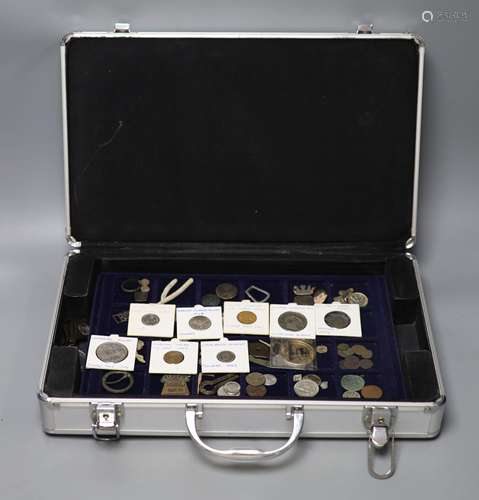 A large collection of silver, bronze and copper coins, metal...