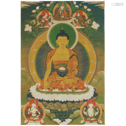 A Thangka of Amitabha, China, 18th/19th Century,