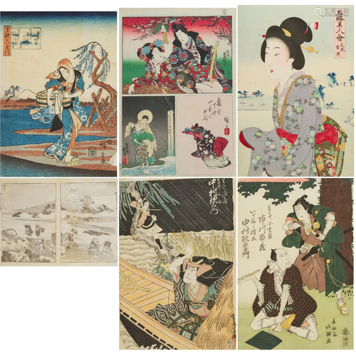 An Album of Six Japanese Woodblock Prints, 19th/Early