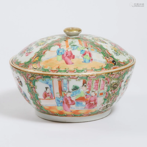 A Canton Famille Rose Lidded Bowl, 19th Century, ????