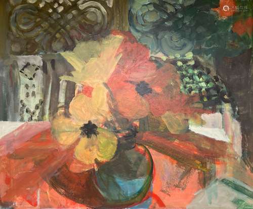 Myrta Fisher (1917-1999), acrylic on board, 'In The Sunroom,...