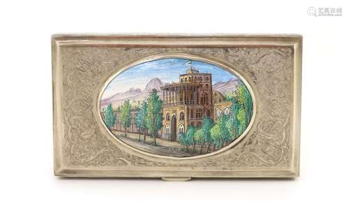 An early 20th century Persian rectangular silver boxhaving f...