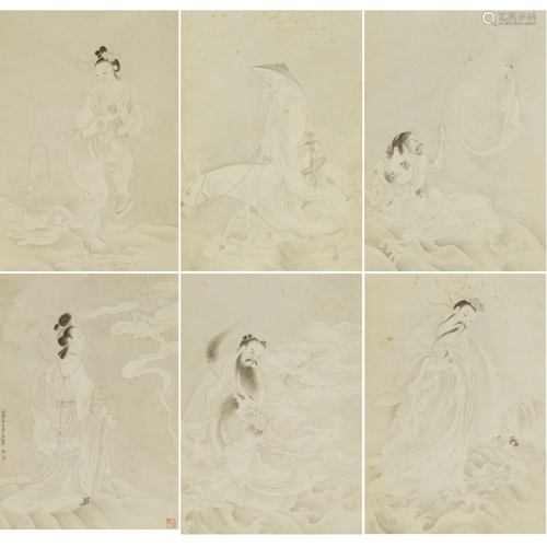 Zhu Shihua (Qing Dynasty), A Group of Six Paintings of