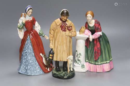 Three Royal Doulton figures: The Shepherd HN1975, Ann Boleyn...