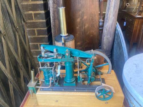 A scratch built live steam scale model Beam Engine and boile...