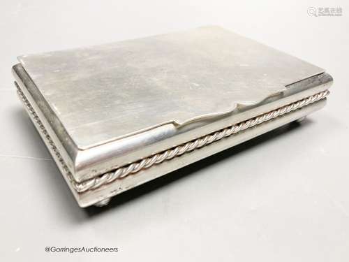 A 20th century Cartier sterling mounted rectangular cigarett...