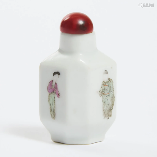 A Small Famille Rose 'Figural' Snuff Bottle, Qianlong