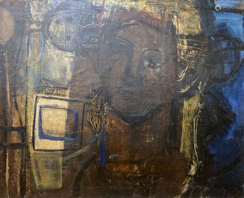 Myrta Fisher (1917-1999), oil on board, Head study, inscribe...